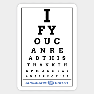 Epcot Eye Chart Sticker